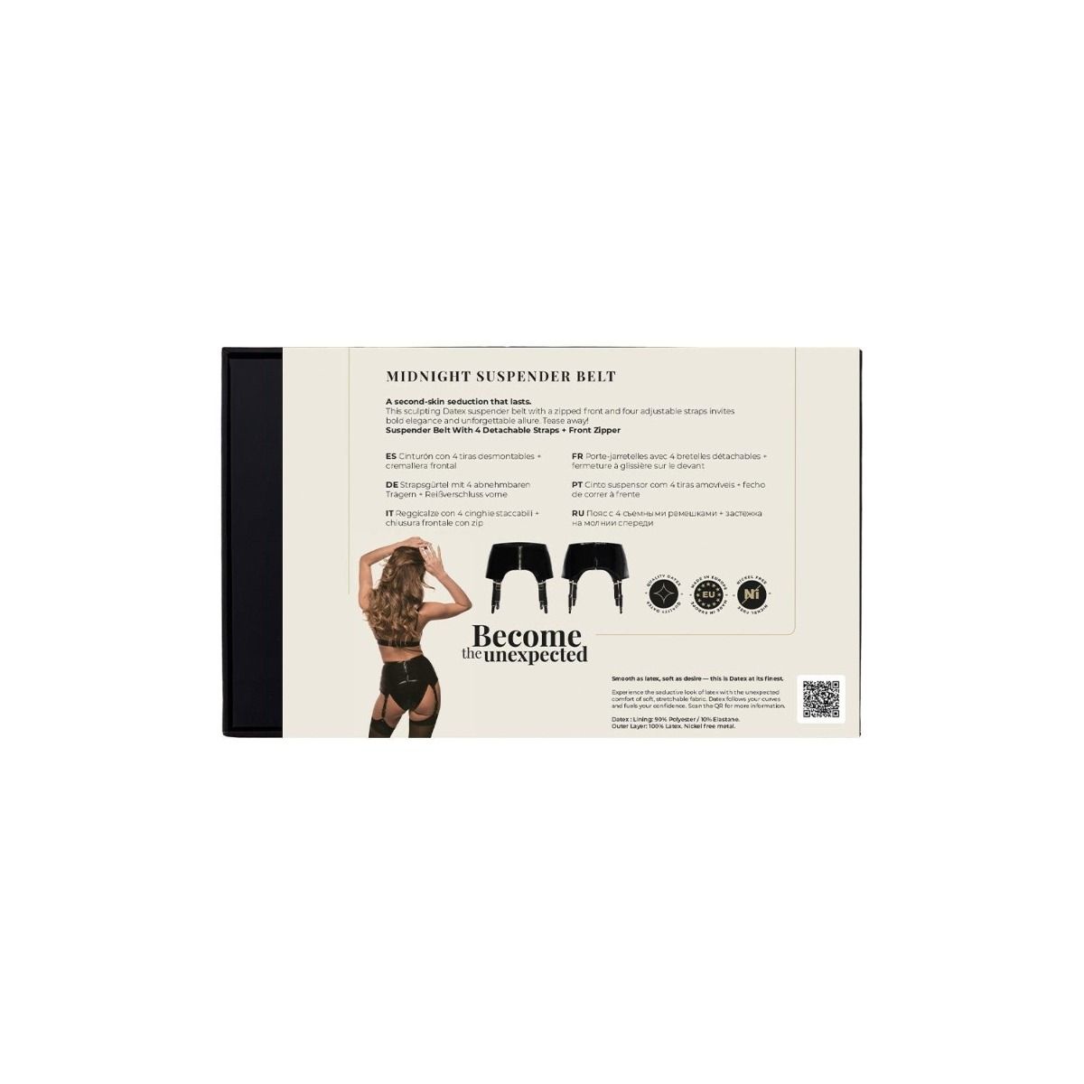 Guilty Pleasure Midnight Suspender Belt Black Medium