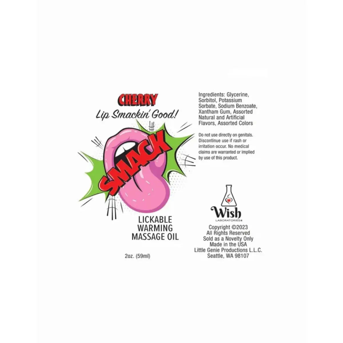 Smack Lickable Massage Oil Cherry 2oz
