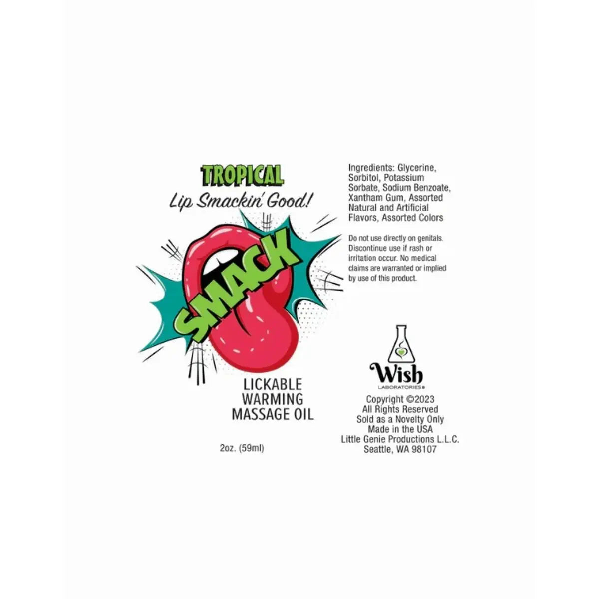Smack Lickable Massage Oil Tropical 2oz