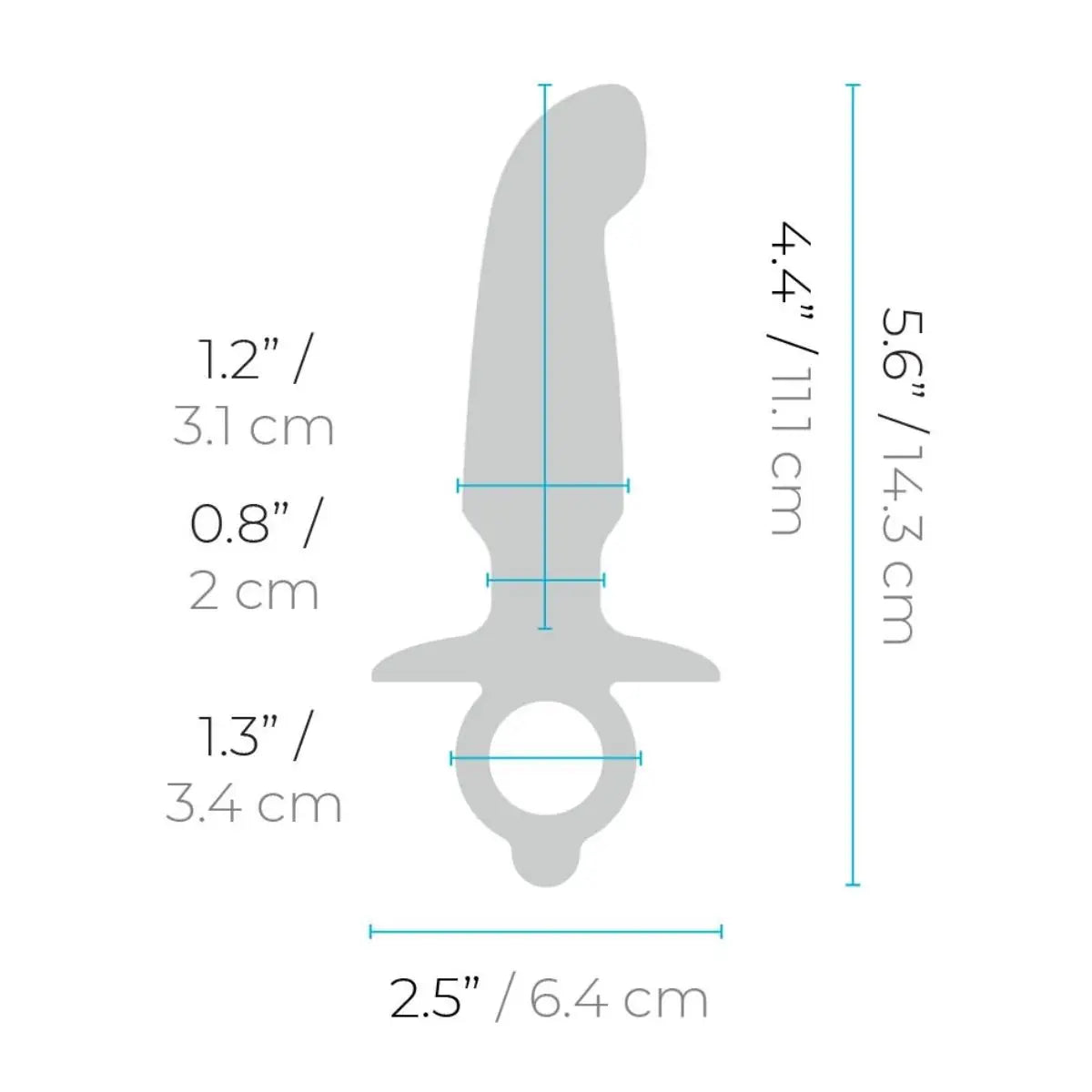 b-Vibe Butties Hither Silicone Prostate Plug Blue 5.6"