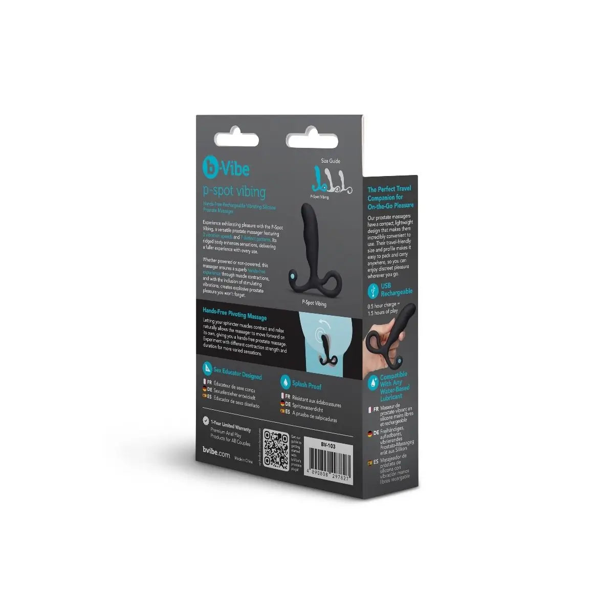 b-Vibe P-Spot Vibing Hands-Free Rechargeable Vibrating Silicone Prostate Massager