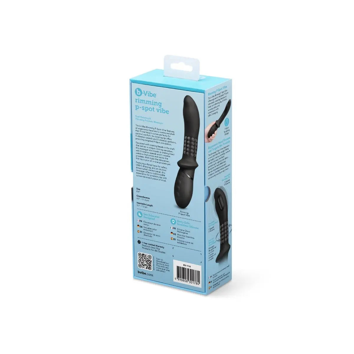 B-Vibe Rimming P-Spot Rechargeable Anal Vibrator