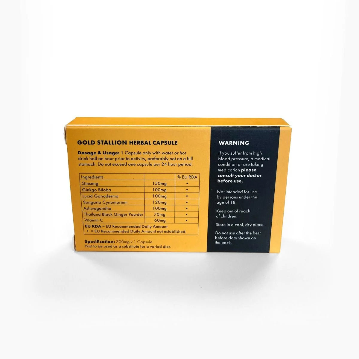 GOLD Stallion 700mg Male Herbal Enhancer Single Capsule