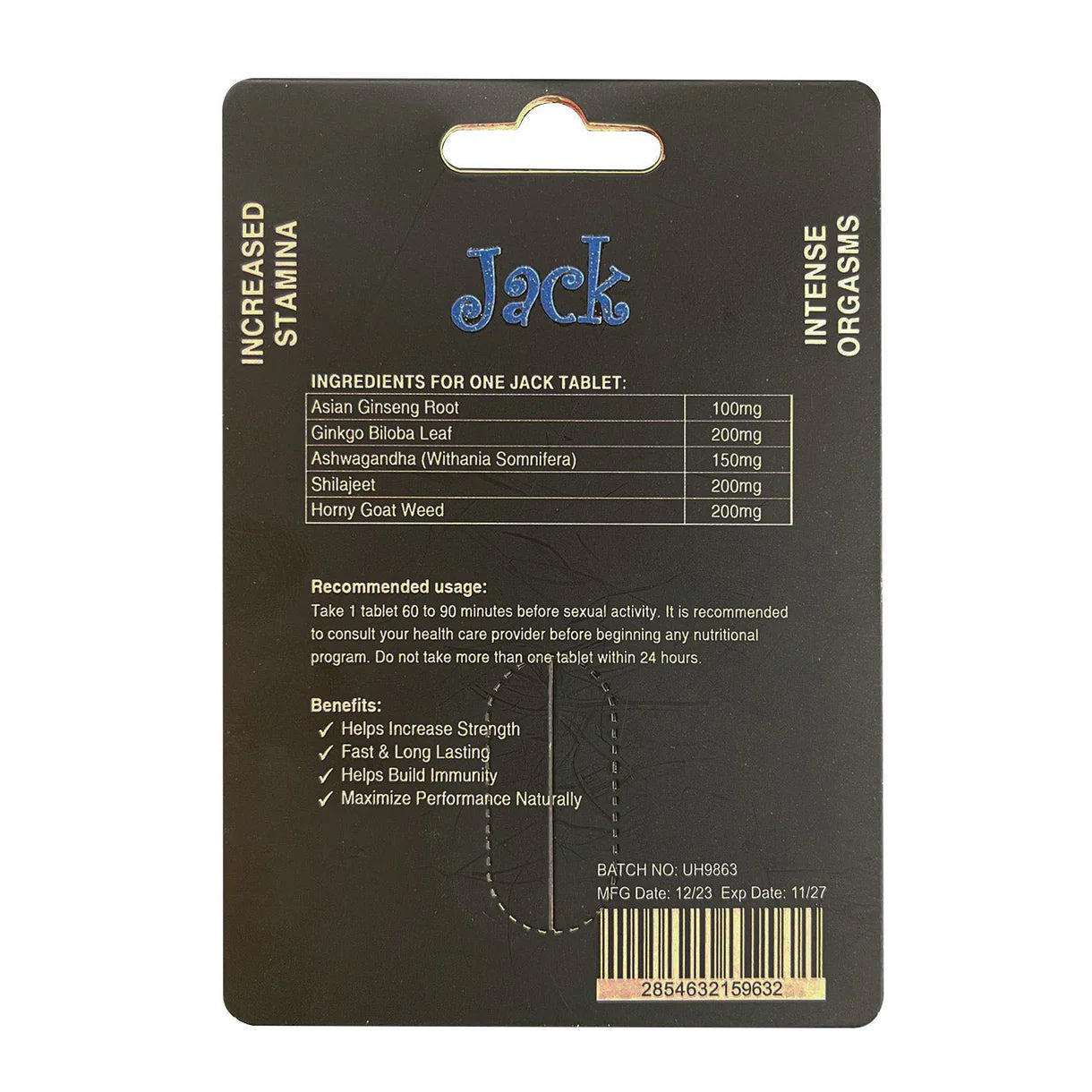 Jack Male Sexual Performance Enhancement Pill - 1 Pill Pack