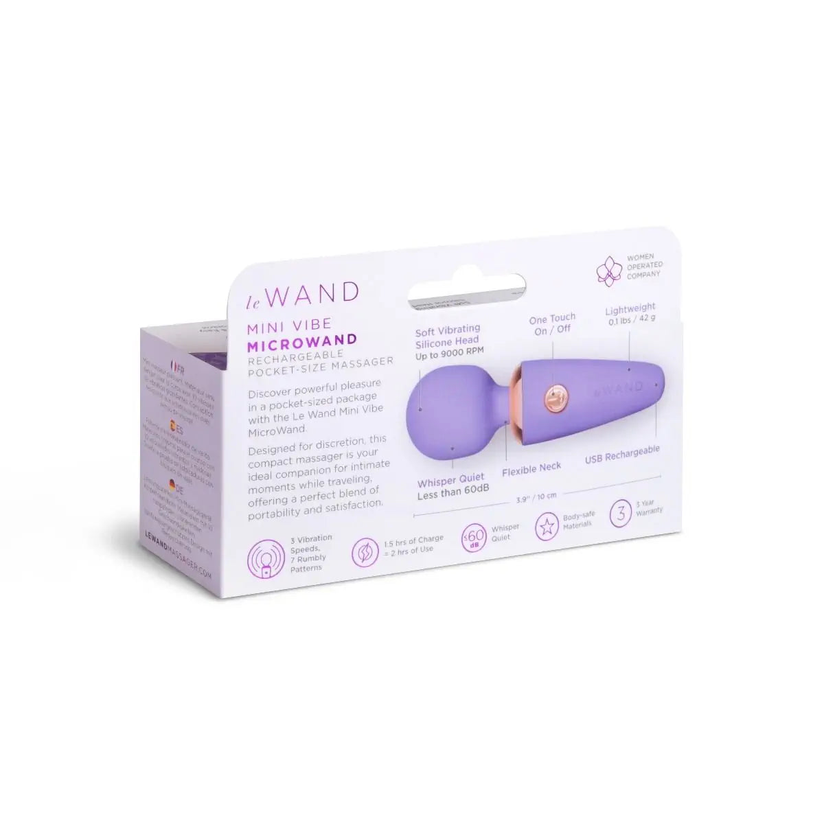 Le Wand Mini Micro Rechargeable Wand Violet