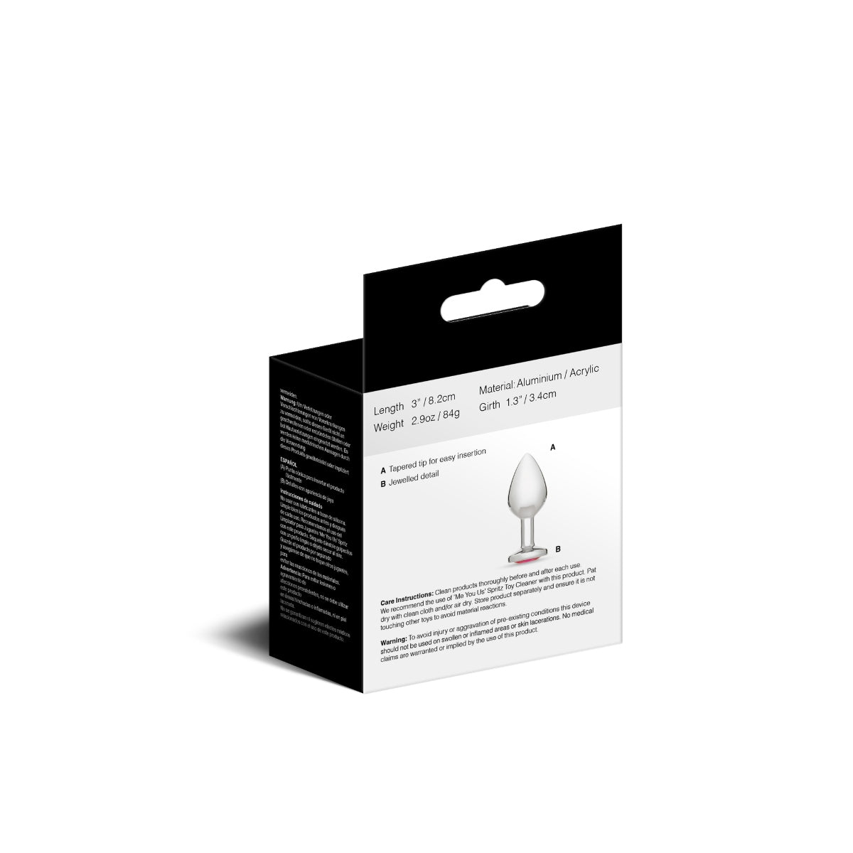 Me You Us Crystal Jewels Aluminium Butt Plug Pink - Medium