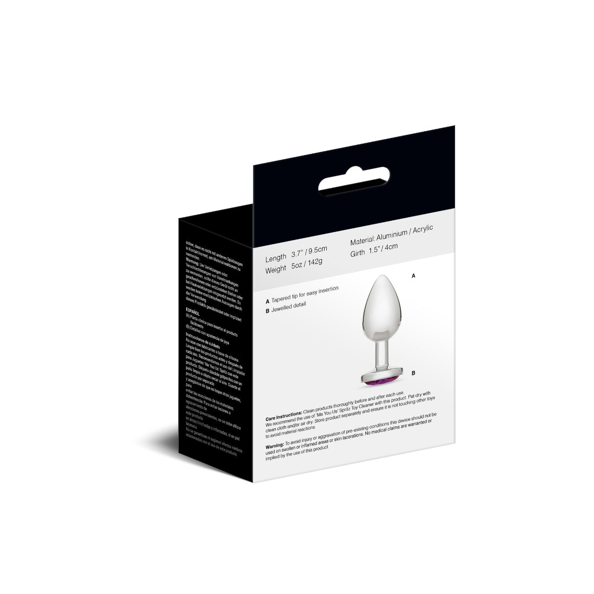 Me You Us Crystal Jewels Aluminium Butt Plug Purple - Large