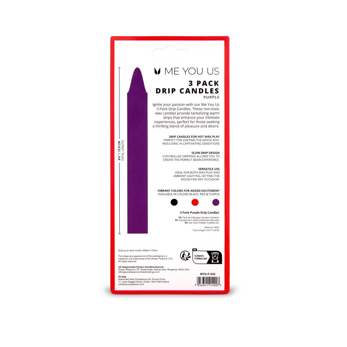 Me You Us Drip Candles 3 Pack - Purple
