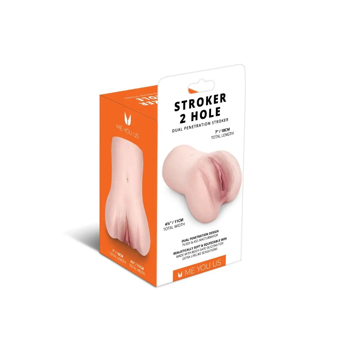 Me You Us Male Masturbator Silicone Stroker Double Hole