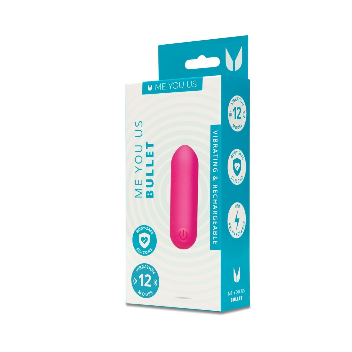 Me You Us 3” Vibrating 12 Mode Rechargeable Bullet - Hot Pink