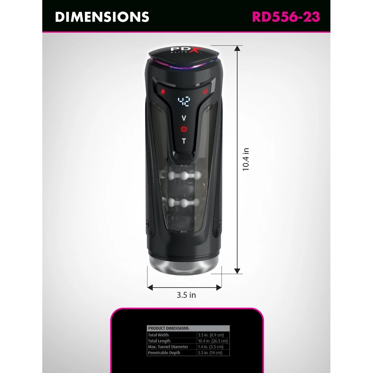 Pipedream "PDX Elite" Moto Bator Thrusting, Vibrating & Warming Pro Masturbator