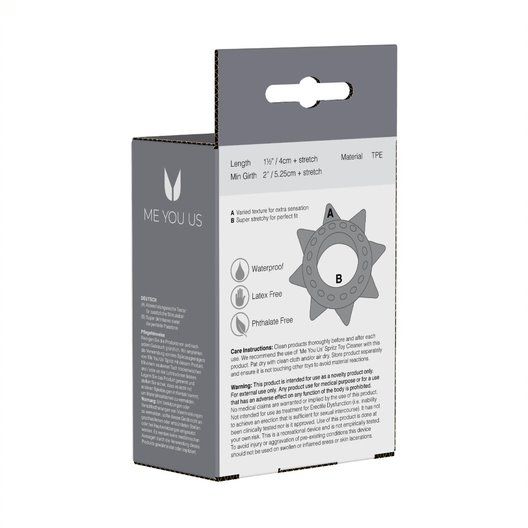 Me You Us Tickler Set Textured Cock Ring Smoke