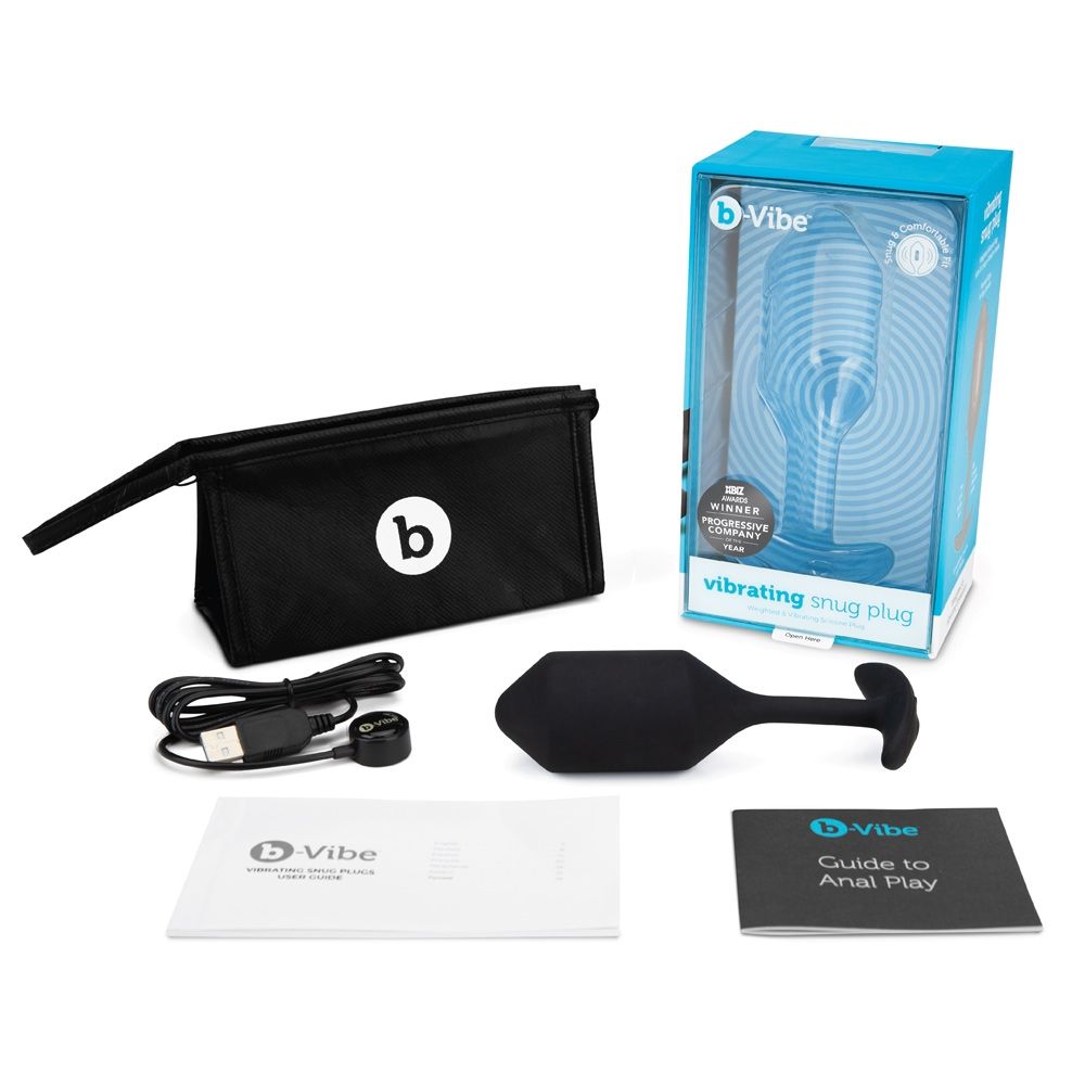 b-Vibe Vibrating Snug Plug Black Xlarge