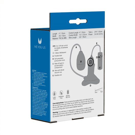 Me You Us Clitoral Masseuse Vibrating Clit Pump Transparent