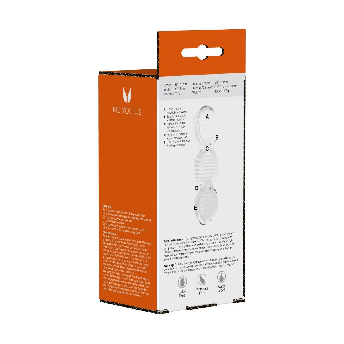 Me You Us Rapids Sucker Stroker Male Masturbator Transparent