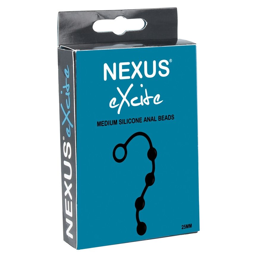 Nexus Excite Medium Silicone Anal Beads - Black