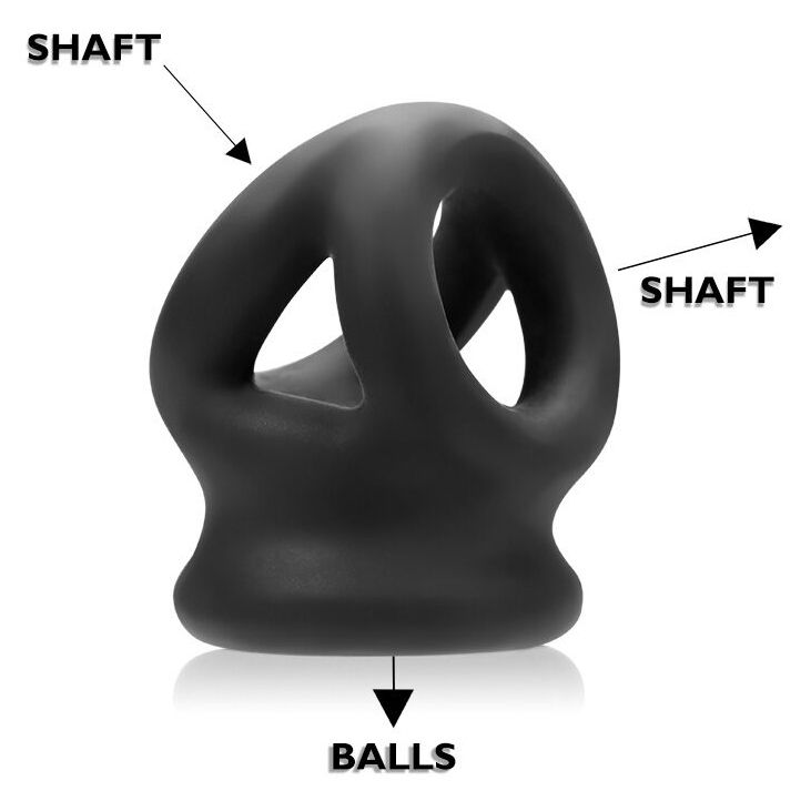 Oxballs Tri-Squeeze Cocksling Ballstretcher Black