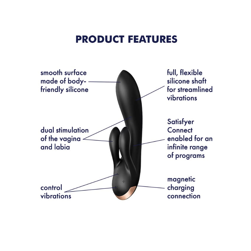 Satisfyer Double Flex Rabbit Vibrator Black