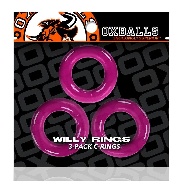 WILLY RINGS 3-pack cockrings hot pink