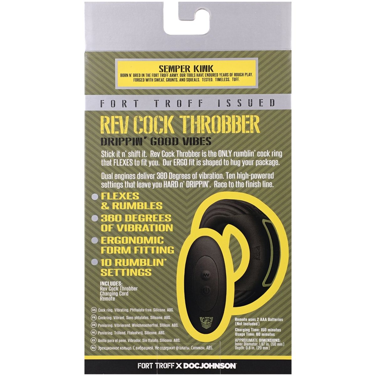 Fort Troff - Rev Cock Throbber Remote Control Dual Engine Vibration - LARGE