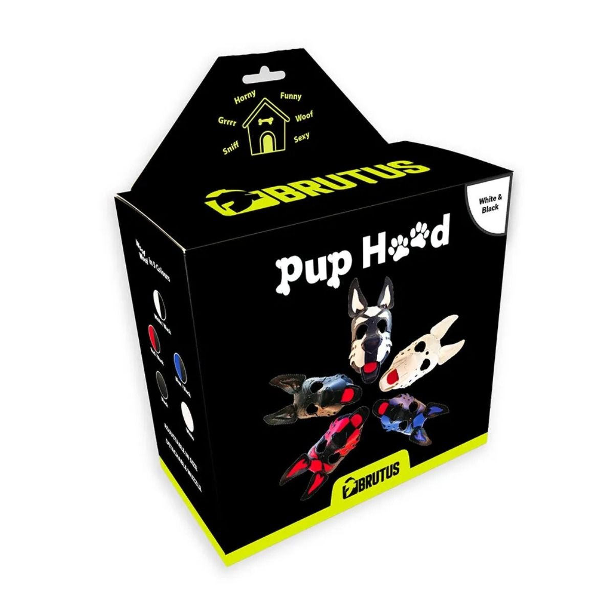 BRUTUS Vegan Pup Hood Puppy Play Black-White