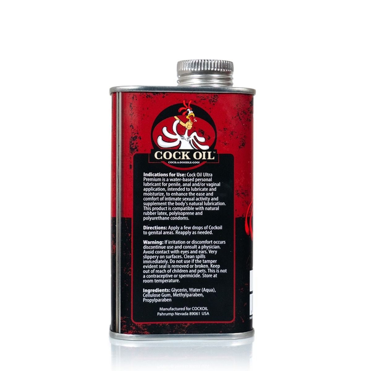 Cock Oil Water Based Lube Metal Can 9oz