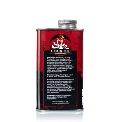 Cock Oil Water Based Lube Metal Can 9oz