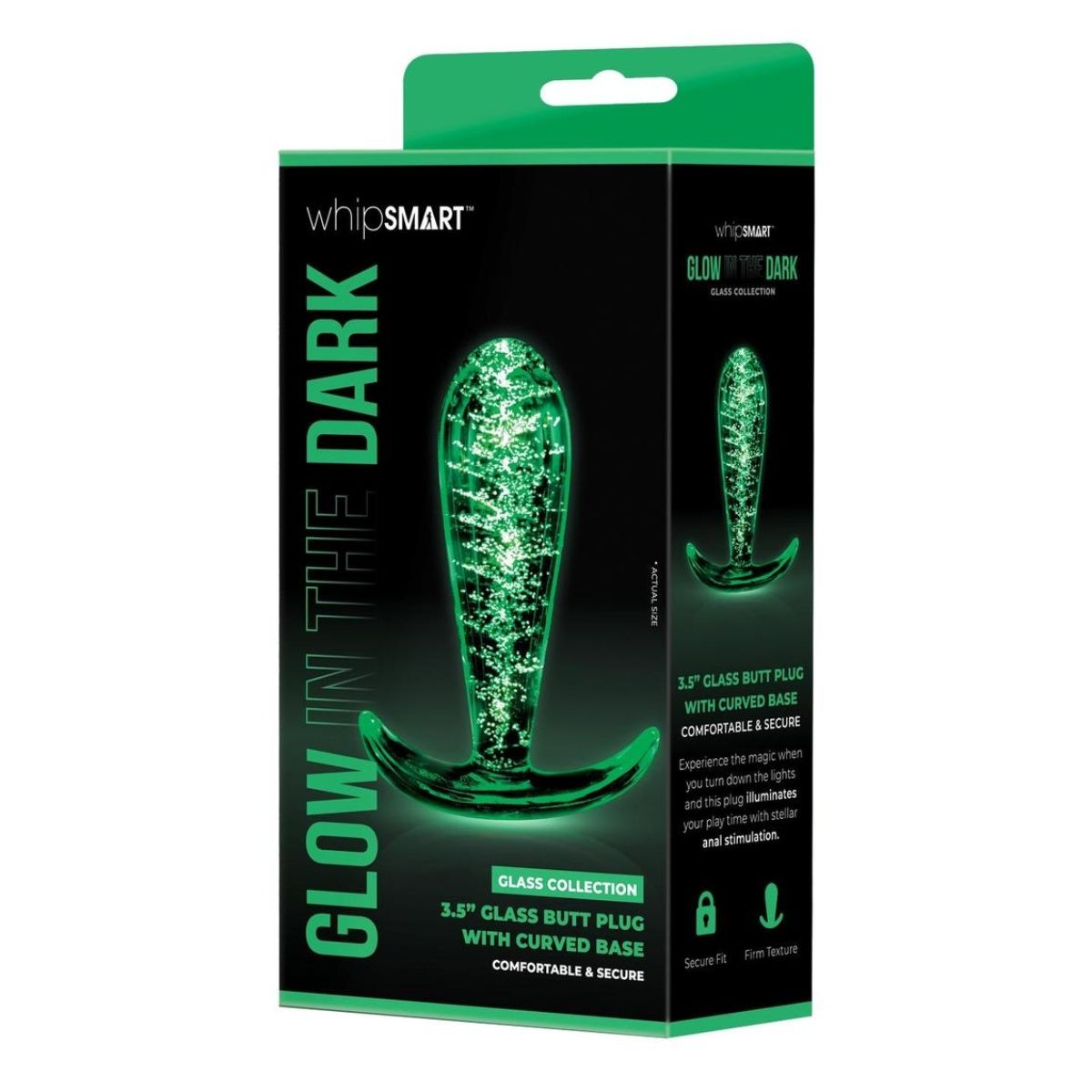 Whipsmart Glow In The Dark Glass Butt Plug