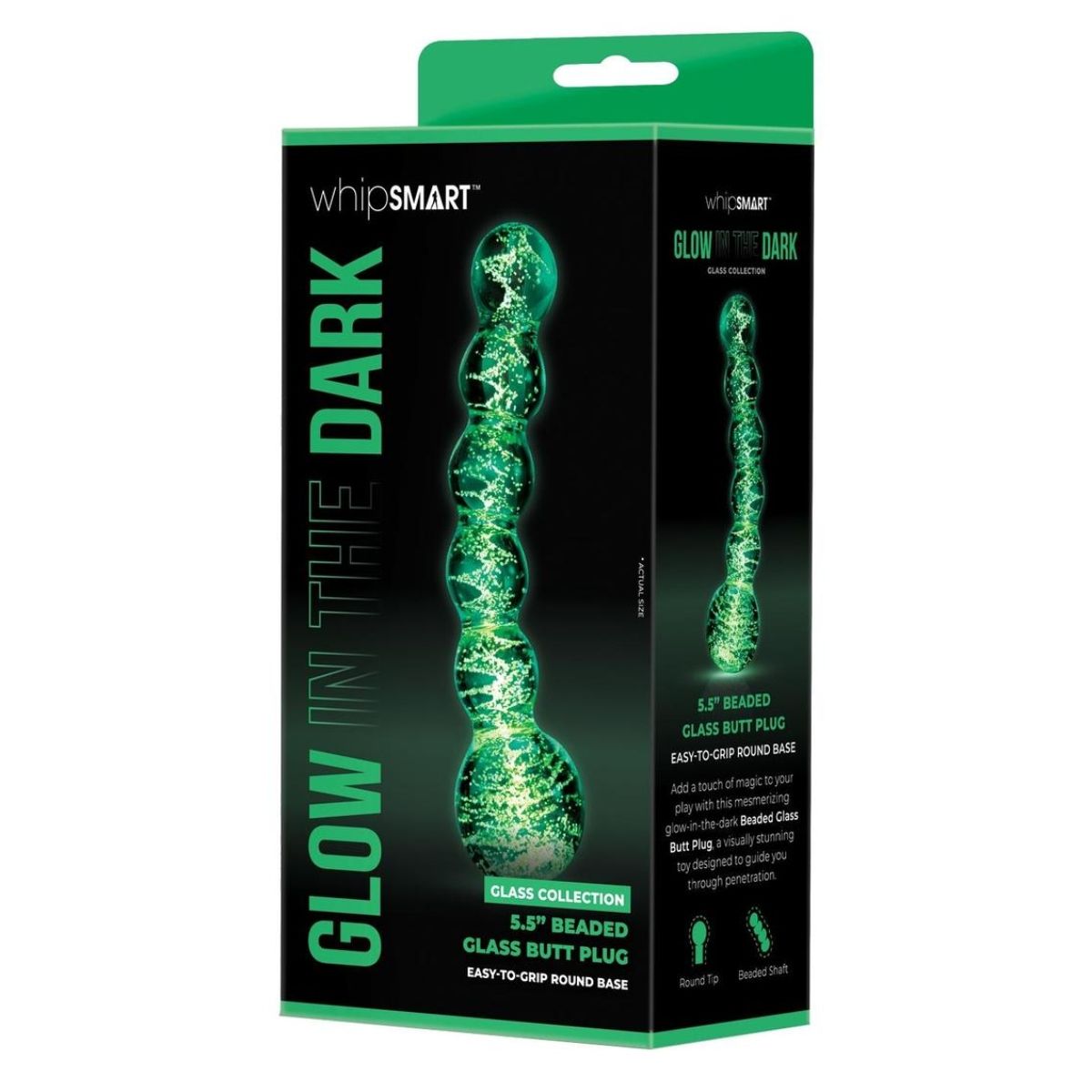 Whipsmart Glow In The Dark Beaded Sensual Glass Dildo