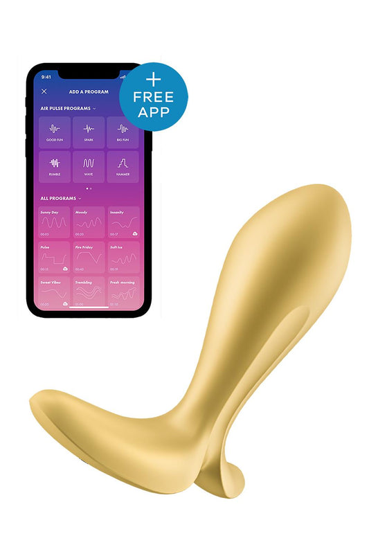 Satisfyer App Enabled Vibrating Intensity Butt Plug Gold