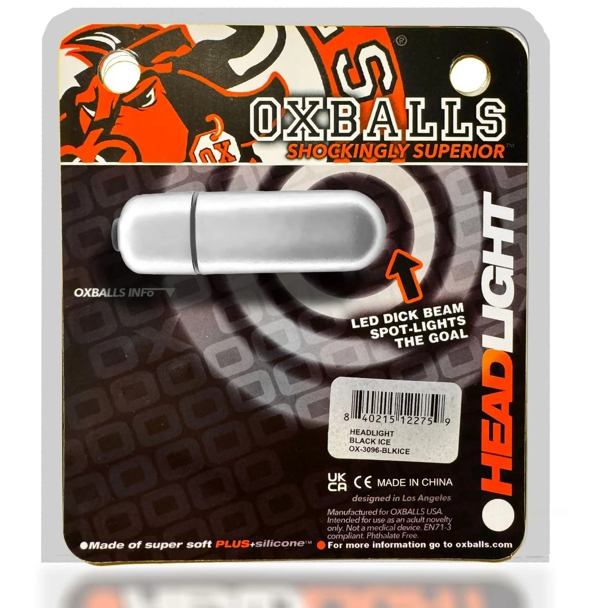 Oxballs Headlight Shaft Holster Cock Ring LED Clear Ice