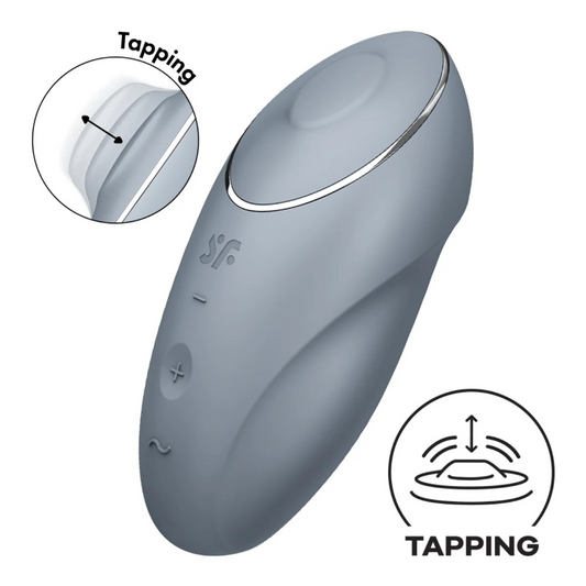 Satisfyer Tap & Climax 1 Lay On Clitoral Stimulator - Bluegrey