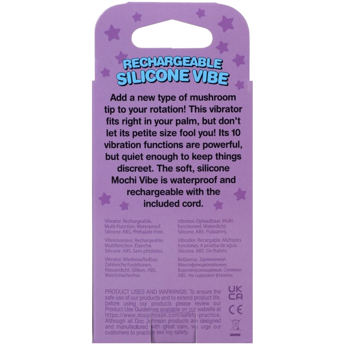 Mochi Mushroom Rechargeable Silicone Lay-On Massager Vibe Peach