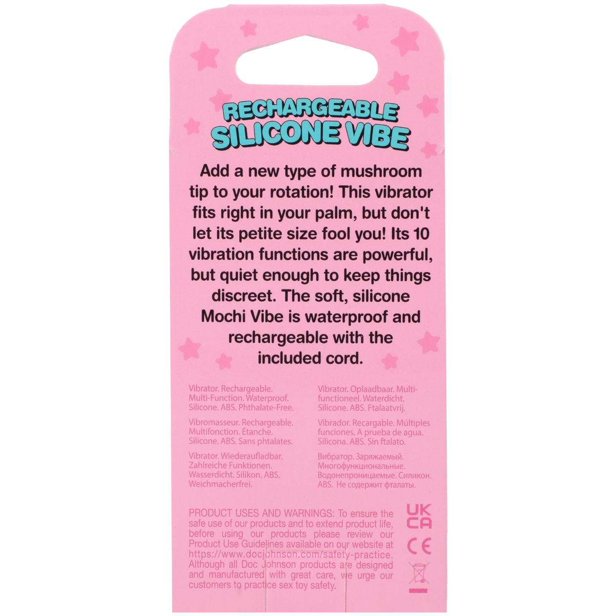 Mochi Mushroom Rechargeable Silicone Lay-On Massager Vibe Pink