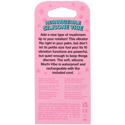 Mochi Mushroom Rechargeable Silicone Lay-On Massager Vibe Pink