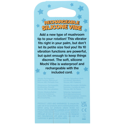 Mochi Mushroom Rechargeable Silicone Lay-On Massager Vibe Purple