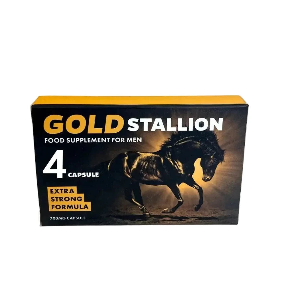 GOLD Stallion 700mg Male Herbal Enhancer 4 Pack Capsule