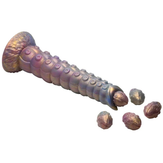 Creature Cocks Deep Invader Tentacle Ovipositor Silicone Dildo with Eggs