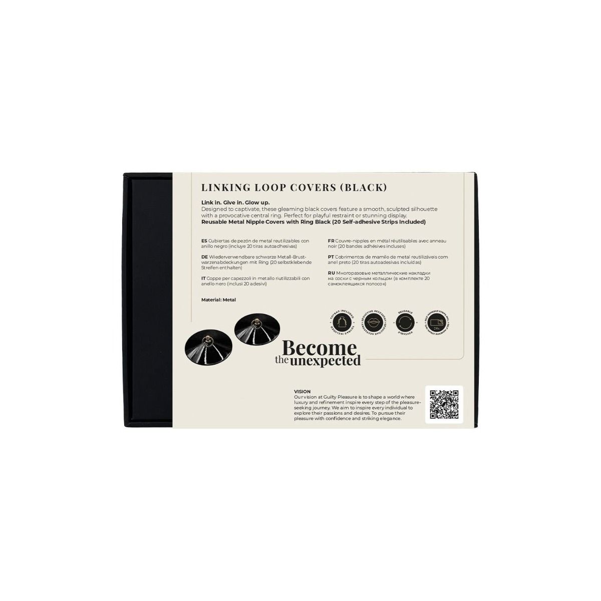 Guilty Pleasure Accents Linking Loop Nipple Covers Black