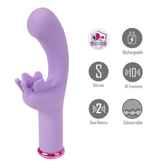 Maia "MYLA" 10-Function Rechargeable Butterfly G-Spot Vibrator Lavender