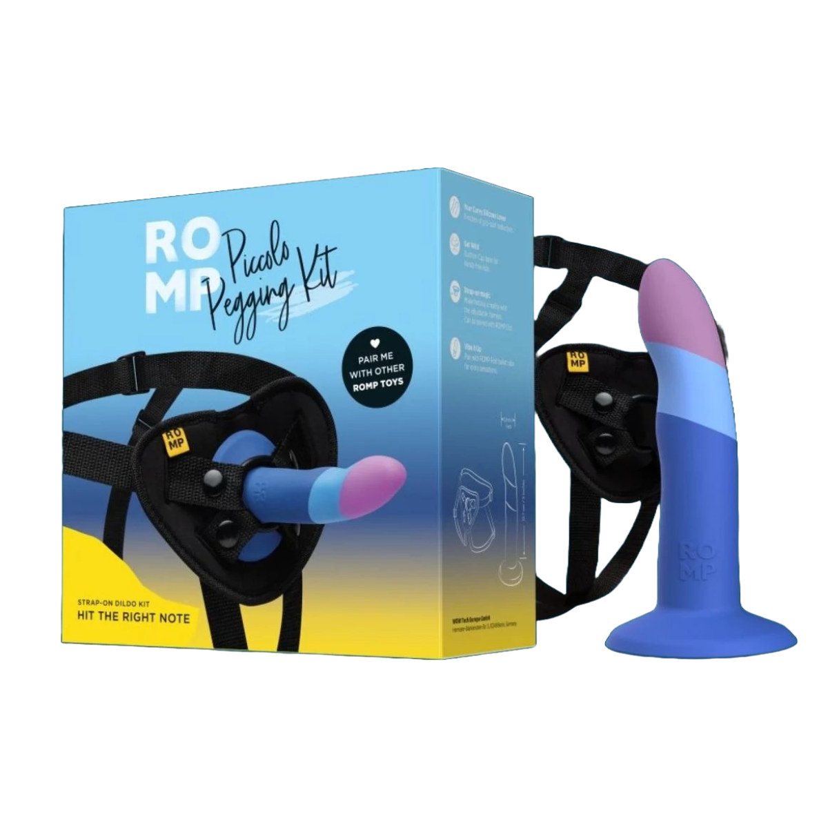 Romp Piccolo 5" Pegging Kit Silicone Dildo