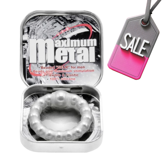 Nanma Maximum Metal 100% Silicone Beaded Cock Ring Silver