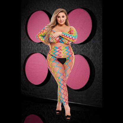 Lapdance Rainbow Crop Top & Pants Set - Queen Size 18-24