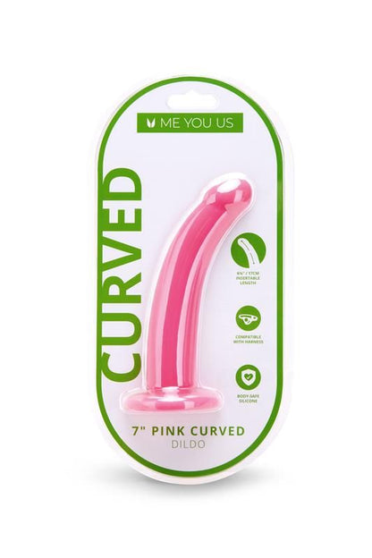 Me You Us 7" Pink Curved Silicone Dildo