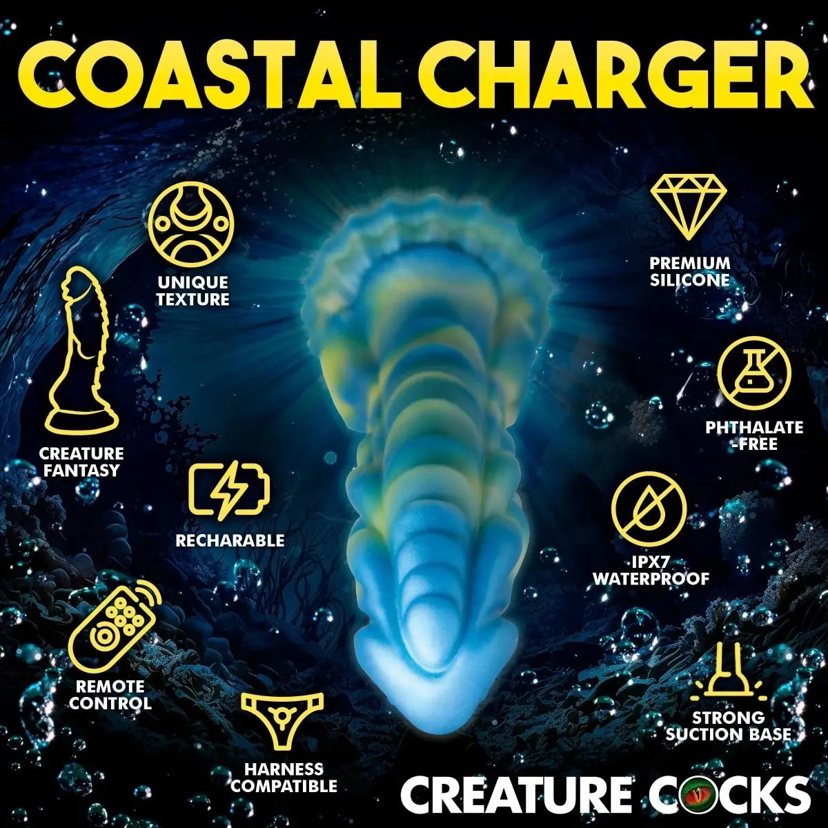 Creature Cocks Sea Stallion Vibrating Silicone Dildo with Remote