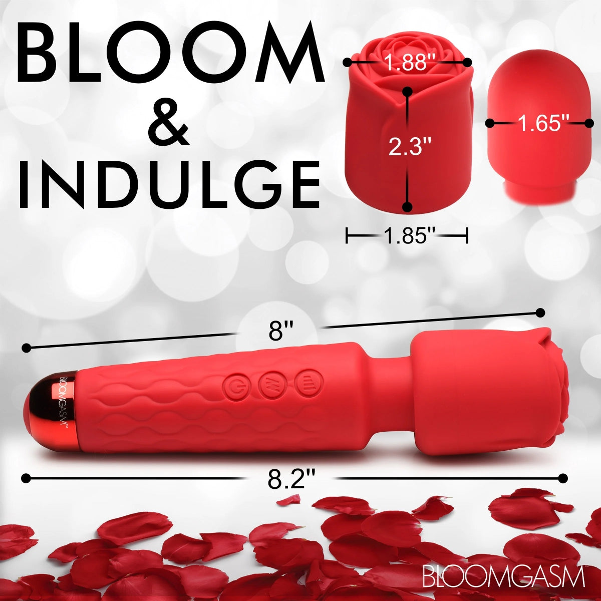 Bloomgasm Pleasure Rose 10X Silicone Wand Rose Attachment