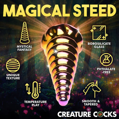 Creature Cocks Twilight Rainbow Unicorn Glass Dildo