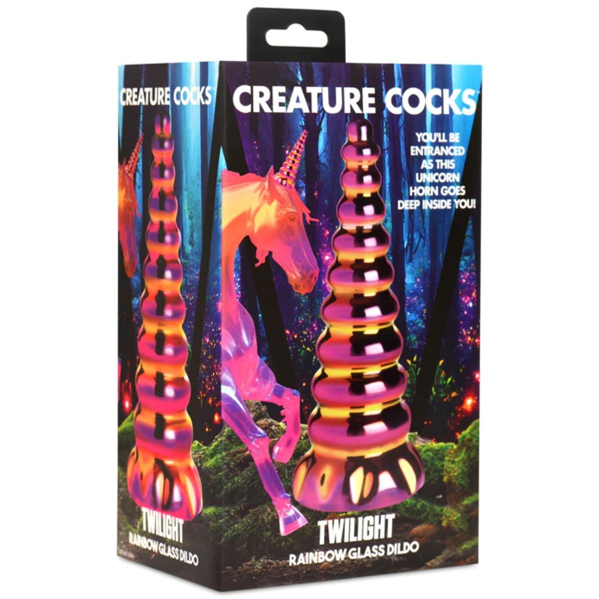 Creature Cocks Twilight Rainbow Unicorn Glass Dildo