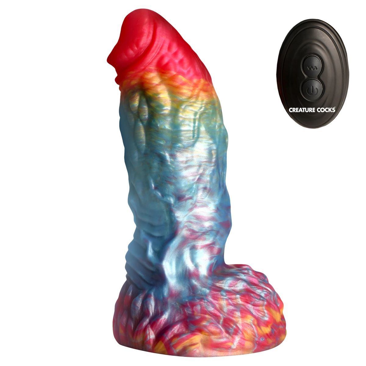 Creature Cocks Rainbow Phoenix Vibrating Silicone Dildo