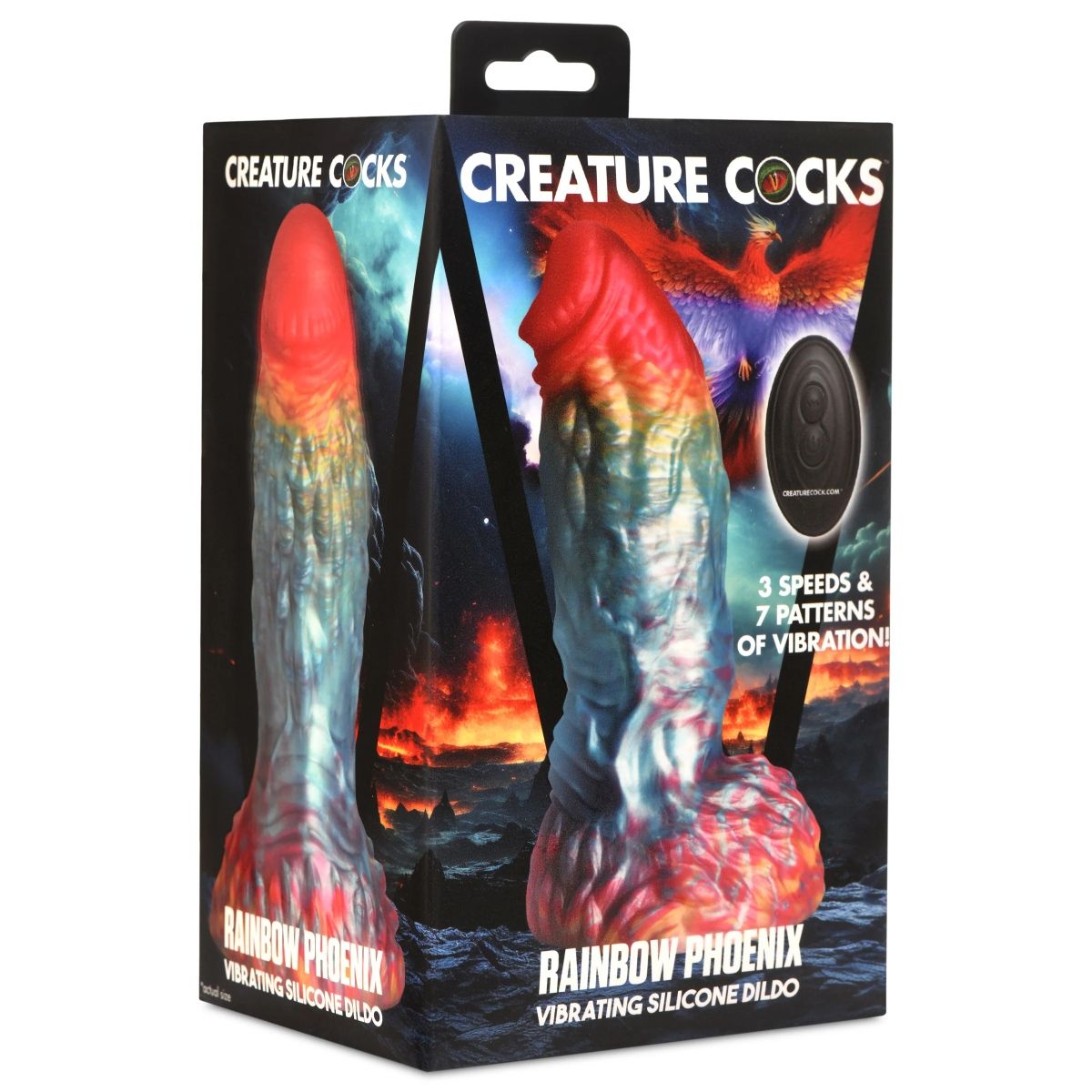 Creature Cocks Rainbow Phoenix Vibrating Silicone Dildo